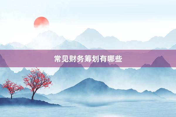 常见财务筹划有哪些