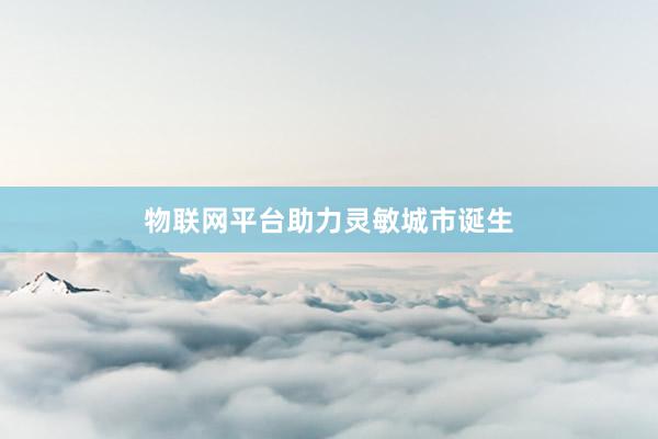 物联网平台助力灵敏城市诞生